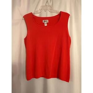 VNTG Chicos Design Dark Orange/Coral Stretch Tank‎ Size 2 (Med) scoop neck